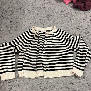 Universal Thread Cream and Black Striped Sweater